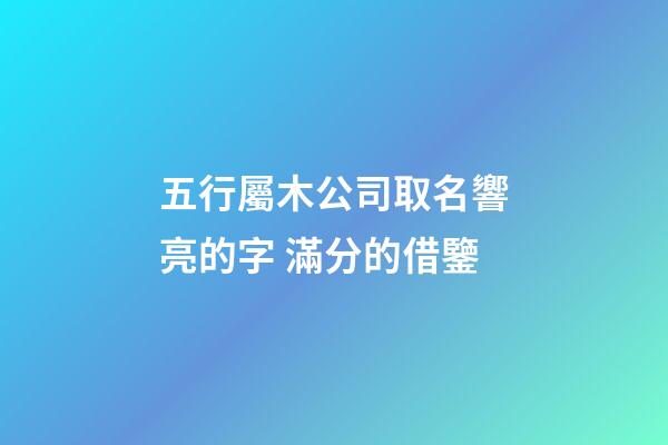 五行屬木公司取名響亮的字 滿分的借鑒-第1張-公司起名-玄機派